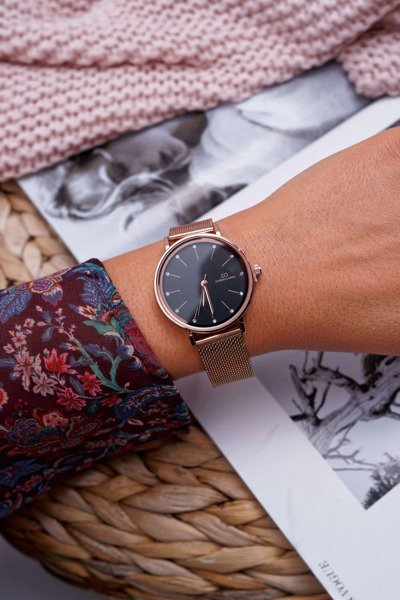 Női Giorgio & Dario hálós óra Rose Gold Black Oreno számlap