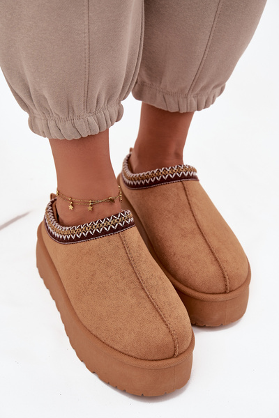 Bottes de Neige pour Femmes À Broderie Décorative Camel Jenira