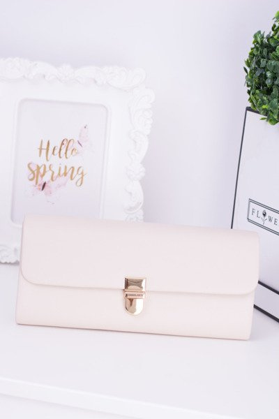 Pochette beige pour femme avec chaîne dorée