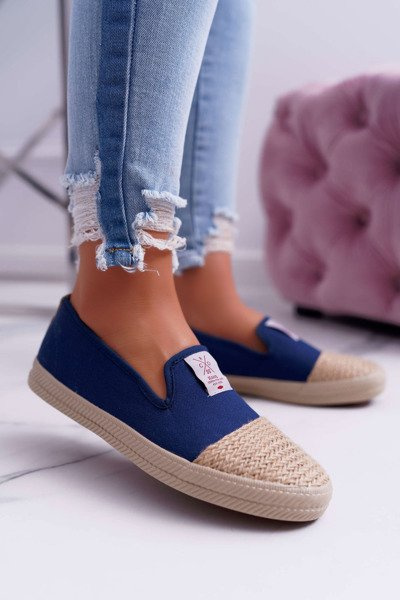 Moteriški „Espadrilles Cross“ džinsai tamsiai mėlyni DD2R4046