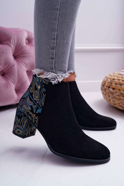 Cizme de stiletto pentru femei Sergio Leone Flower Folk Black Eros2