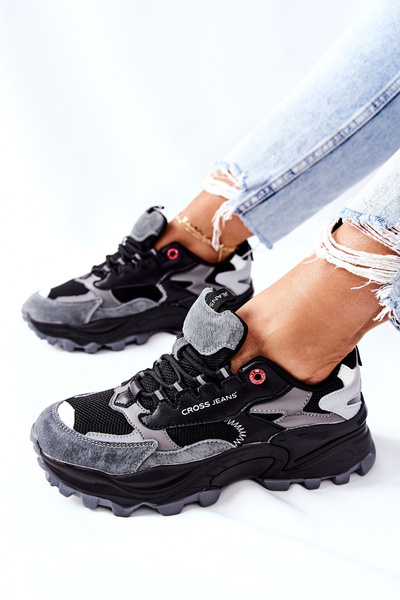 Chaussures de Sport Femme Cross Jeans Noir Gris II2R4019C