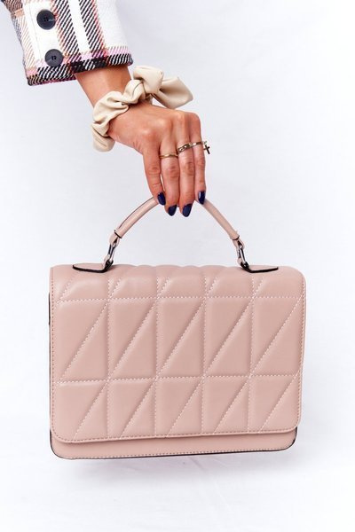 Damen gesteppte Aktentasche Brieftasche Monaco Nude