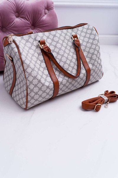 Grand Sac Poitrine Femme Marron et Beige