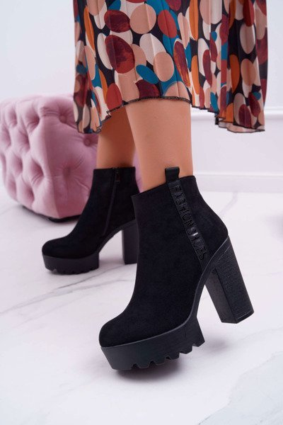 Női Platform Stiletto Boots Velúr fekete Estacado