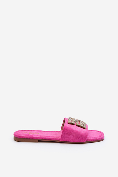 Sandales plates pour femmes avec ornement Fuchsia Inaile