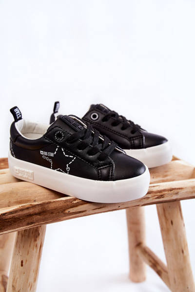 Chaussures de sport pour enfants à lacets Big Star KK374223 noir