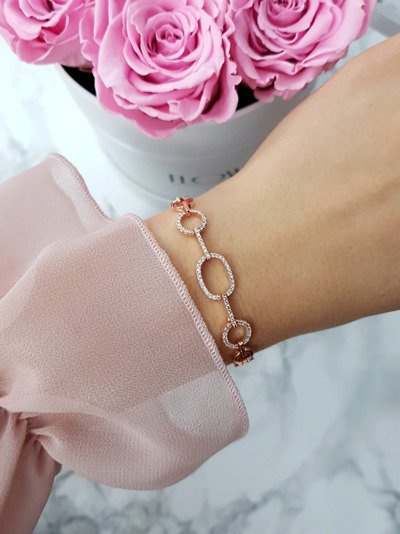 Damen-Armband mit Zirkonia aus Roségold Larissa
