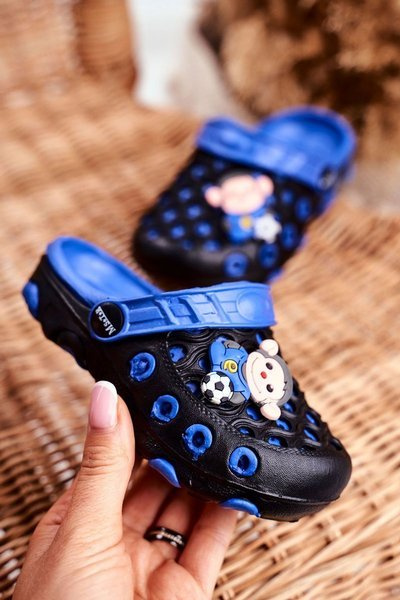 Chaussures Enfant Claquettes Mousse Noir Singe Footballeur