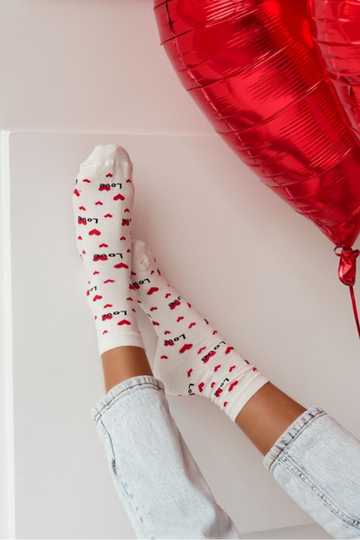 Damen Socken Love Ecru