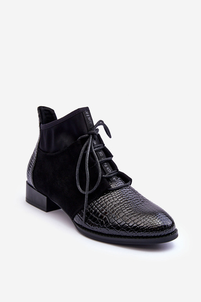 Chaussures à talons plats pour femmes noires SBarski 259-1