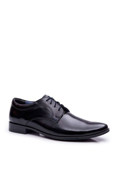 Herren Bednarek Elegante Lederschuhe Lackiert Schwarz Gaspare