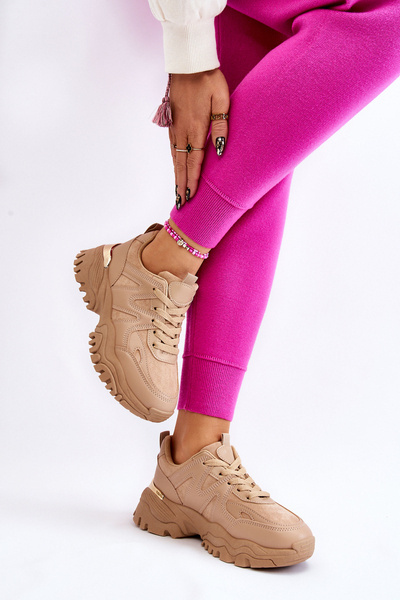Chaussures à plateforme sport classiques Bowie beige foncé
