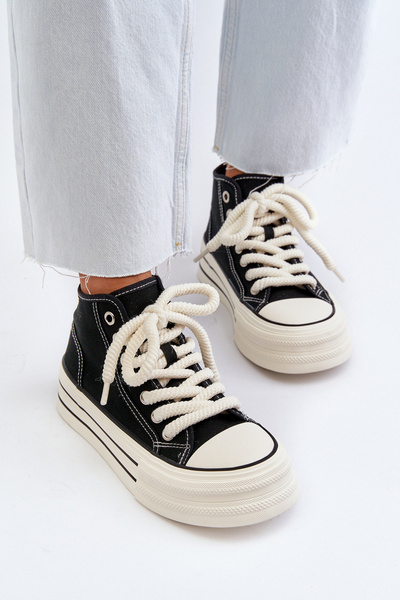 Baskets Plateforme Femme Noir Aineri