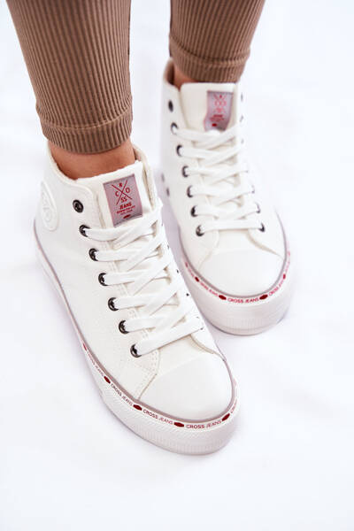 Női magas melegített tornacipő Cross Jeans KK2R4044C fehér