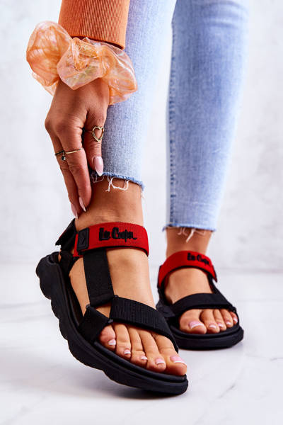 Sandale sport pentru femei Lee Cooper LCW-22-34-0954L Negru și Roșu