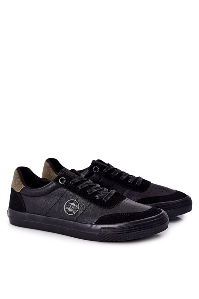 Baskets en Cuir Homme Big Star II174008 Noir-Kaki