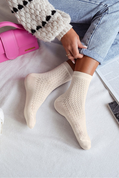 Sosete Aerate Pentru Femei Ecru