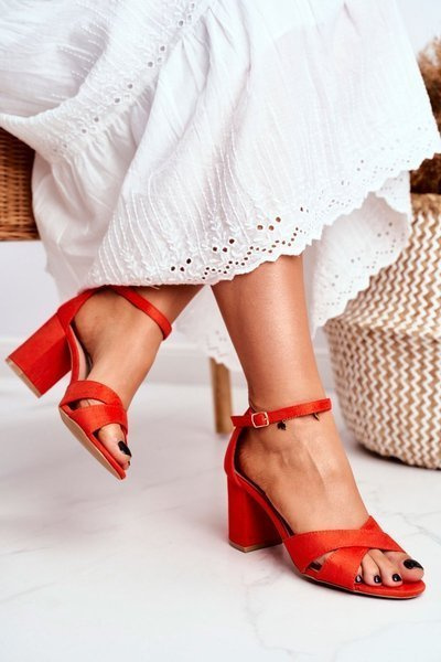Lady Million Orange Wildleder-Sandalen