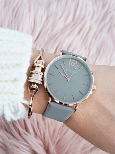 Ceasul femeilor Ernest Claire Grey Gold Ply