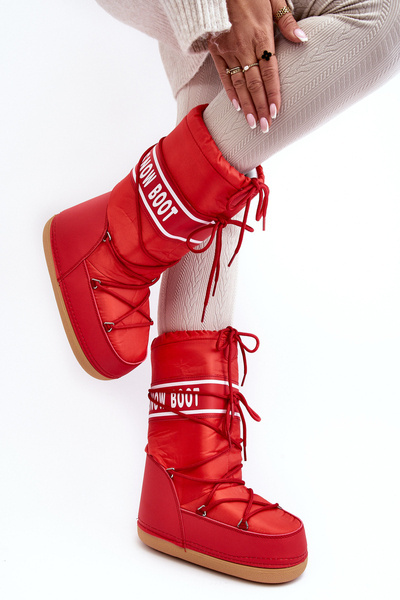 Női High Snow Boots Red Venila