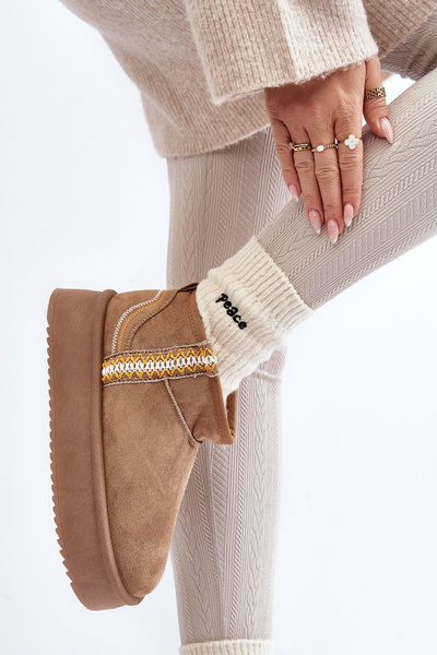 Bottes de neige sur plateforme avec motif marron clair Udra