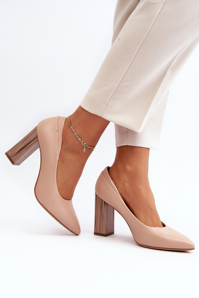 Elegante Pumps auf dekorativem Absatz Sergio Leone PB217 Nude