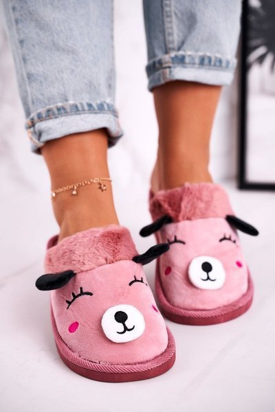 Moteriškos veliūrinės šlepetės su Lama Pink Ruddy