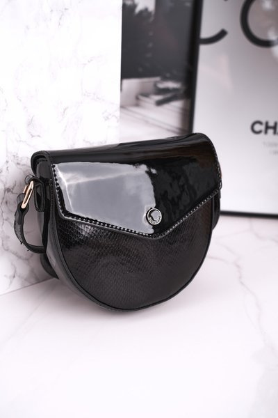 NOBO Damen Handtasche MONNARI BAG5710-M20 Lackiert Schwarz