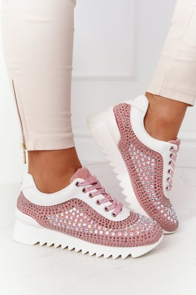 Baskets Compensées À Paillettes Lu Boo Rose