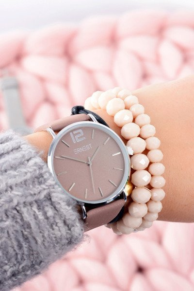 Montre Femme Cuir Marron Enveloppe Argent Ernest