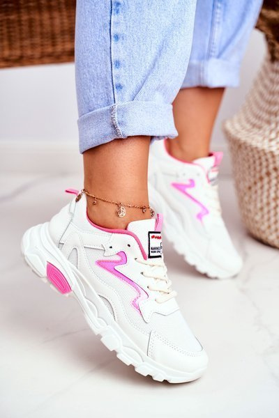 Sportiniai moteriški balti batai Lu Boo Pink Dazzle Me