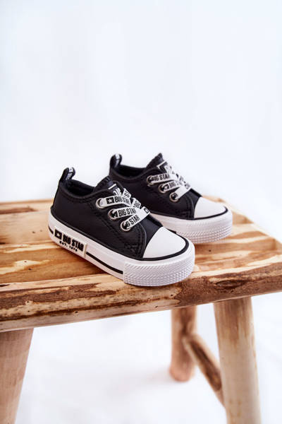 Adidaje din piele pentru copii Big Star KK374041 Alb și negru