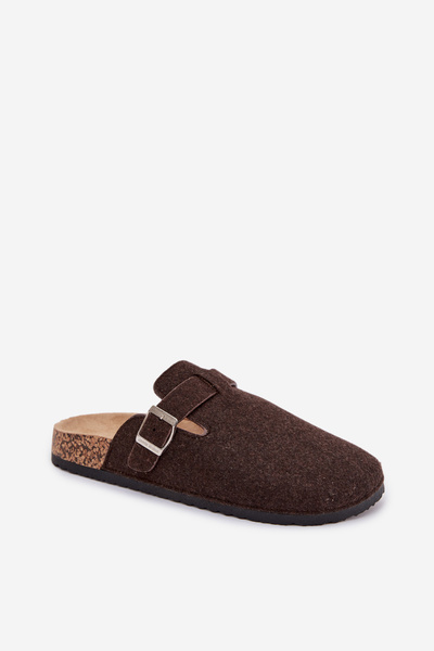 Chaussons pour hommes avec boucle chocolat Luvan