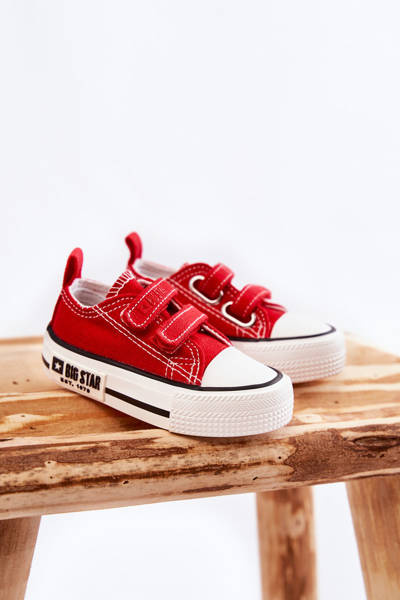 Adidași de cârpă pentru copii cu Velcro Big Star KK374076 Red