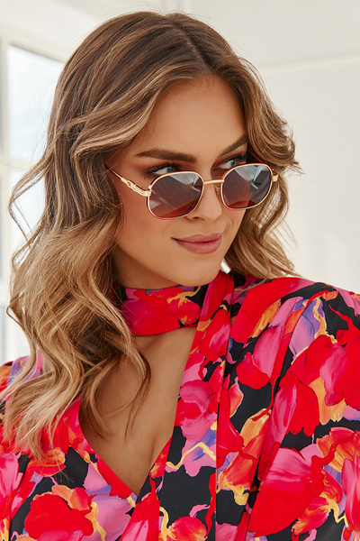 Ochelari de soare la modă Ful VUE V160049 Gold-maroniu