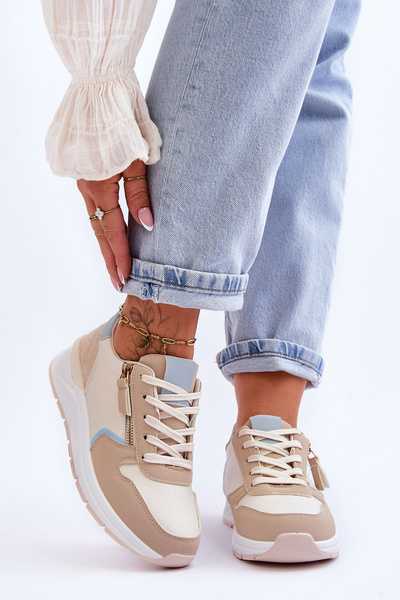 Women's Sports Shoes With Zipper Beige Larisa