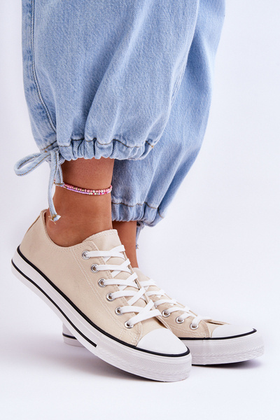 Klassische niedrige Damen-Turnschuhe HellBeige Vegas