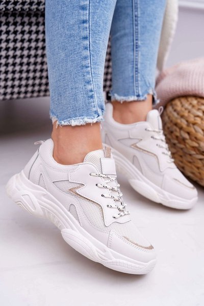 Pantofi sportivi pentru femei bej brocart winchester