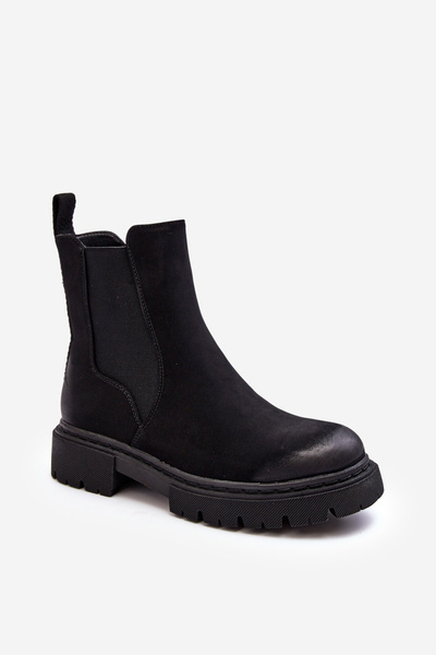Bottines Zippées Doublées Femme Noir Vesta