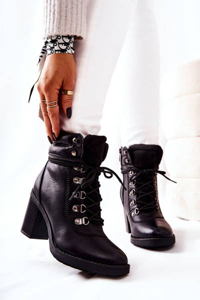 Schwarzer Charmmis Fleece Stiletto Stiefel