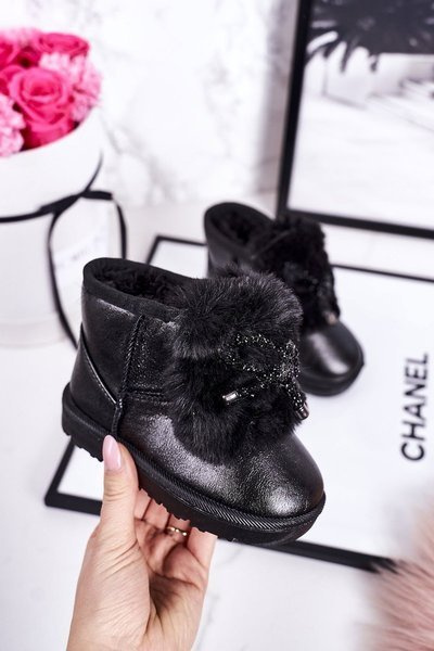 Kinder-Schneeschuhe mit Fleece-Futter Schwarz Aurora