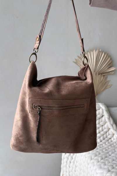 Tasche aus öko Wildleder Beige Deliane