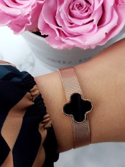 Női lóhere karkötő Rose Gold Salina