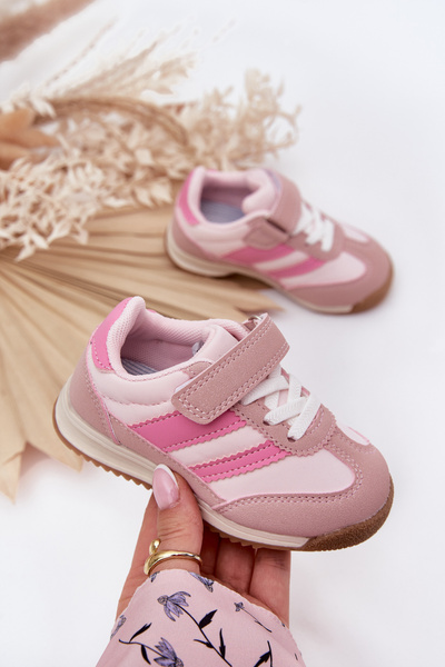 Sneakers pentru copii încălțăminte sport cu velcro roz Viona