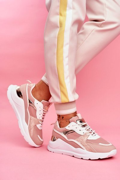 Sportliche Damen Turnschuhe Schuhe Weiß Rosa Martina