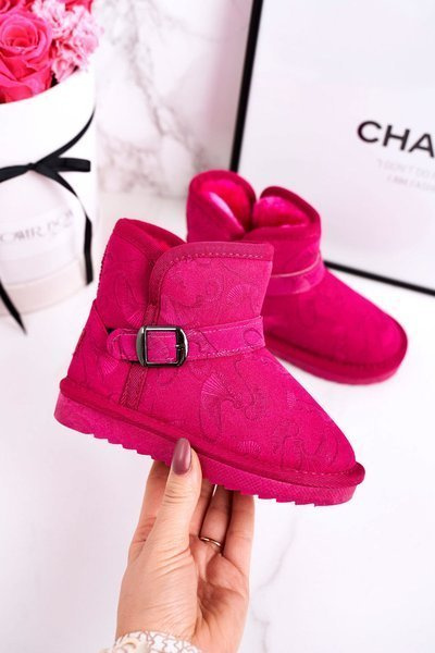 Cizme de zăpadă pentru copii cu blană Fuchsia Kawai