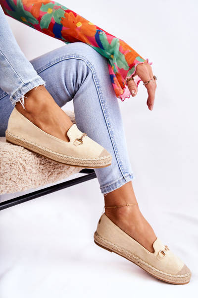 Klasszikus női bebújós Espadrilles Beige Oresa