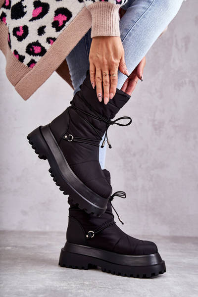 Damen-Schneestiefel auf der Plattform Schwarze Lilou