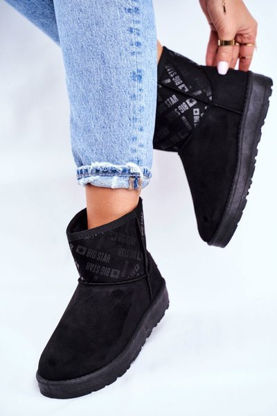Bottes de neige chaudes pour femmes en daim Big Star noir GG274556